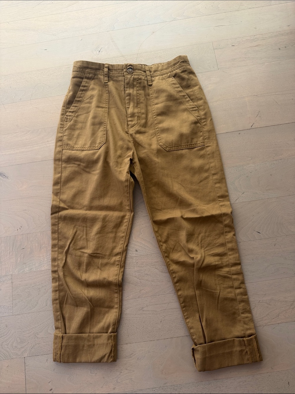 XiRENA Men's Slim Tapered Chinos in Mustard Brown